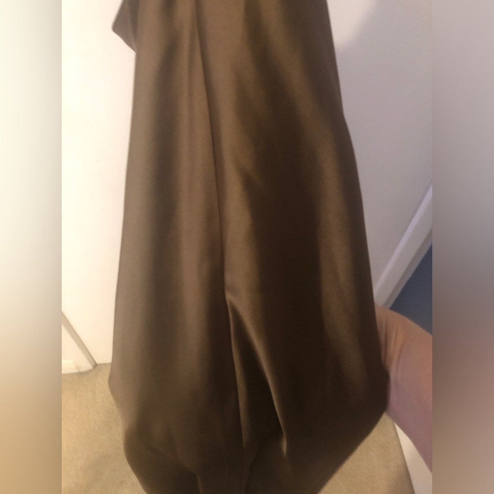 Zara Satin Effect Backless Brown Maxi Dress size XS - Picture 8 of 10